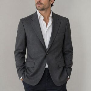 Racquet Club Blazer 40R Gray Windowpane Wool Sport Coat 2 Button Mens